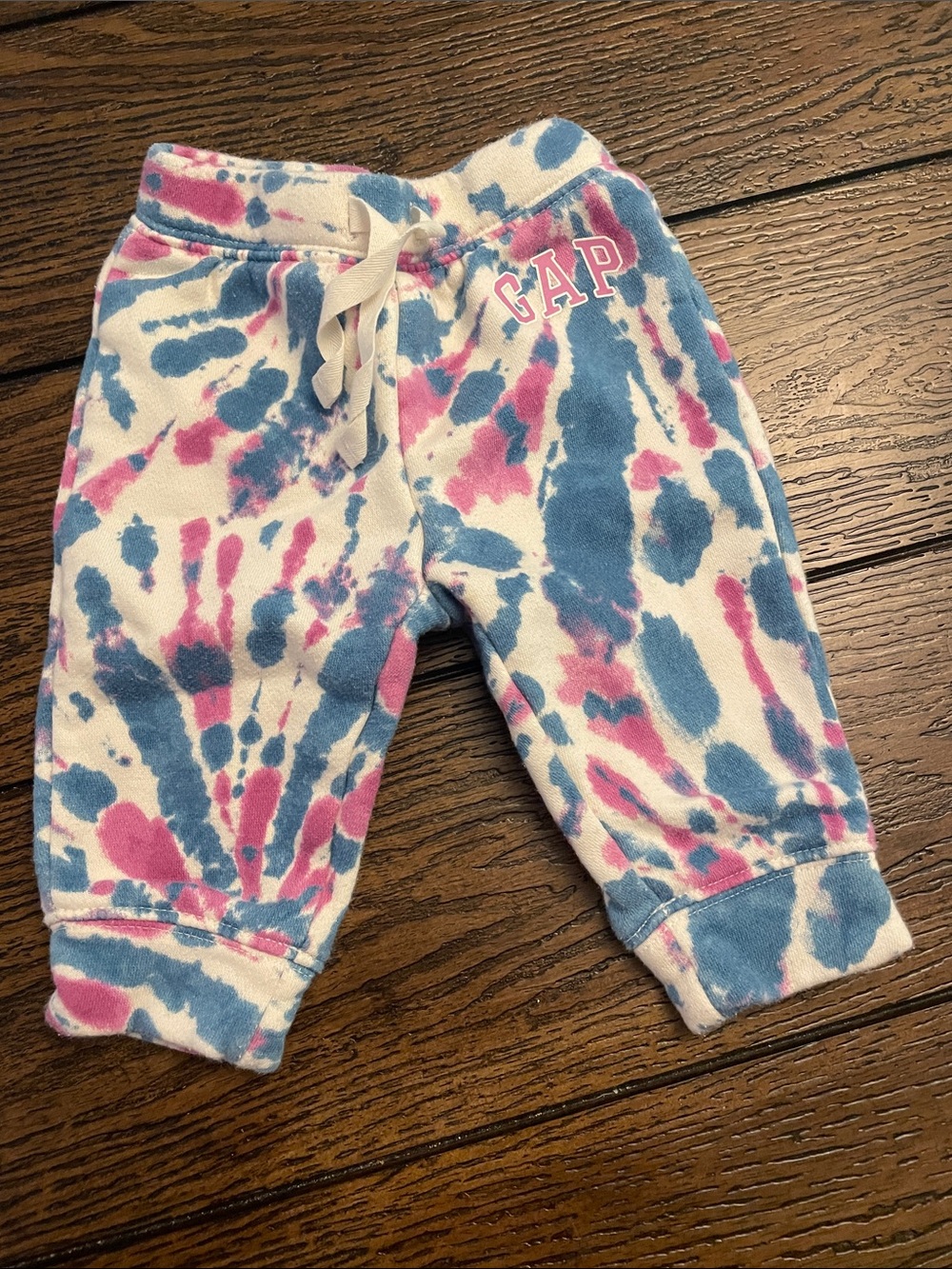 GAP Tie-Dye Jogger Pants in Blue & Pink 3-6mo